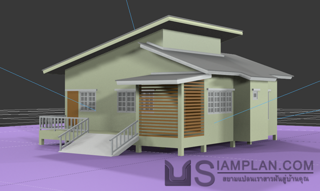 แบบบ้านชั้นเดียว 3 ห้องนอน 1 ห้องน้ำ