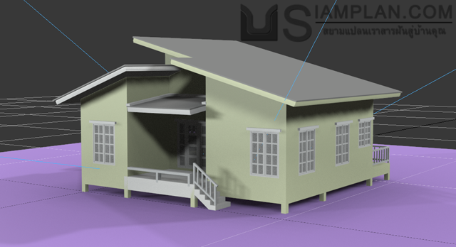 แบบบ้านชั้นเดียว 3 ห้องนอน 1 ห้องน้ำ