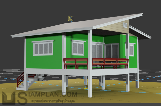 แบบบ้านชั้นเดียว 1 ห้องนอน 1 ห้องน้ำ