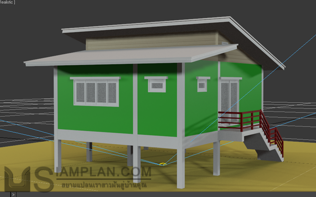 แบบบ้านชั้นเดียว 1 ห้องนอน 1 ห้องน้ำ