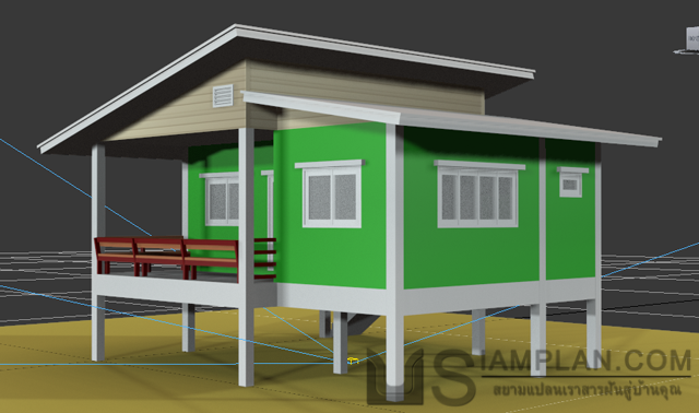 แบบบ้านชั้นเดียว 1 ห้องนอน 1 ห้องน้ำ