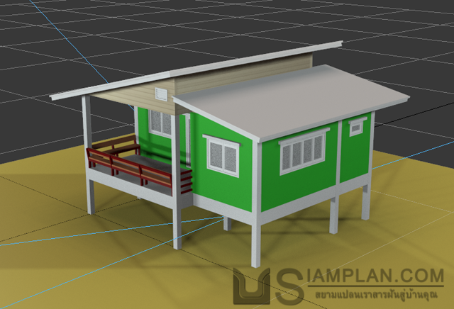 แบบบ้านชั้นเดียว 1 ห้องนอน 1 ห้องน้ำ