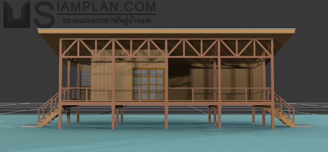 แบบบ้านชั้นเดียว 1 ห้องนอน 0 ห้องน้ำ