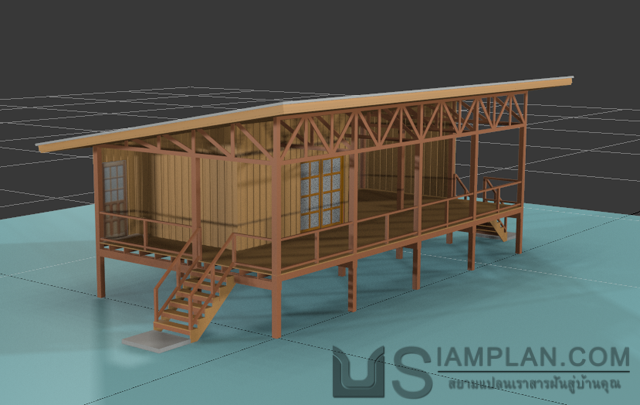 แบบบ้านชั้นเดียว 1 ห้องนอน 0 ห้องน้ำ