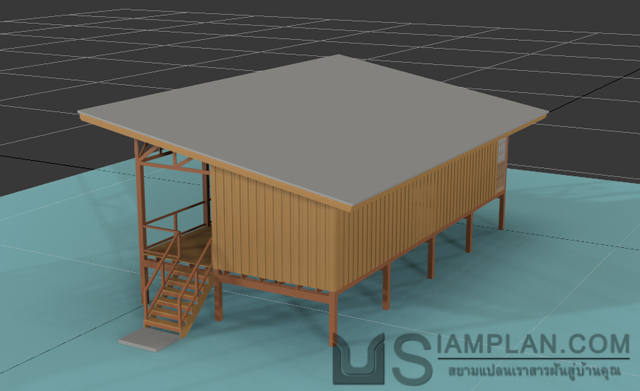 แบบบ้านชั้นเดียว 1 ห้องนอน 0 ห้องน้ำ