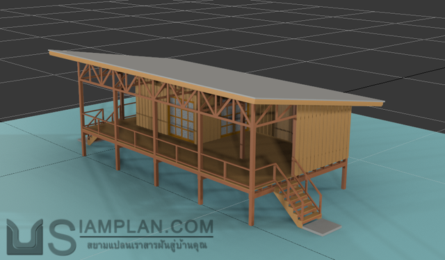 แบบบ้านชั้นเดียว 1 ห้องนอน 0 ห้องน้ำ