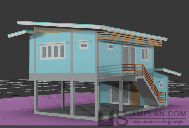 แบบบ้านชั้นเดียว 1 ห้องนอน 1 ห้องน้ำ