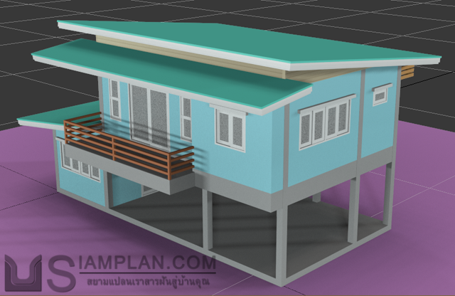 แบบบ้านชั้นเดียว 1 ห้องนอน 1 ห้องน้ำ
