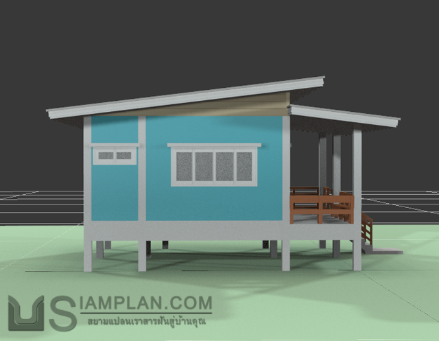 แบบบ้านชั้นเดียว 1 ห้องนอน 1 ห้องน้ำ