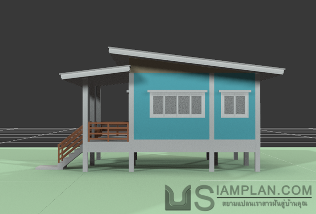 แบบบ้านชั้นเดียว 1 ห้องนอน 1 ห้องน้ำ