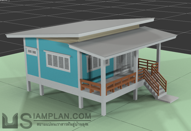 แบบบ้านชั้นเดียว 1 ห้องนอน 1 ห้องน้ำ