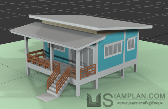 แบบบ้านชั้นเดียว 1 ห้องนอน 1 ห้องน้ำ