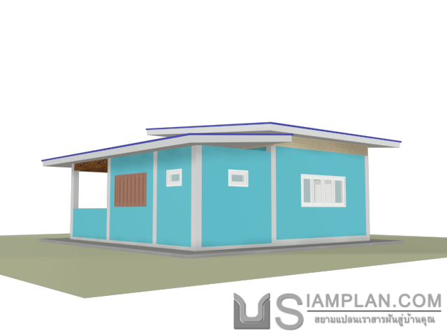 แบบบ้านชั้นเดียว 1 ห้องนอน 1 ห้องน้ำ