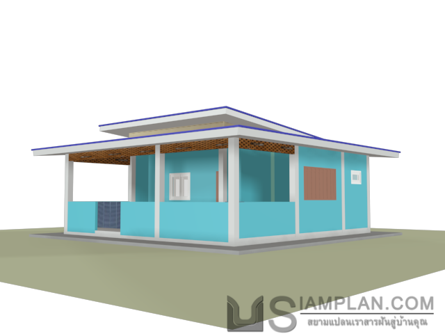 แบบบ้านชั้นเดียว 1 ห้องนอน 1 ห้องน้ำ
