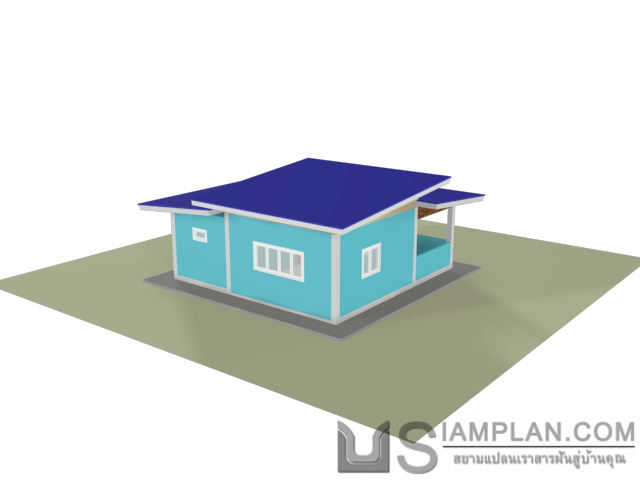 แบบบ้านชั้นเดียว 1 ห้องนอน 1 ห้องน้ำ