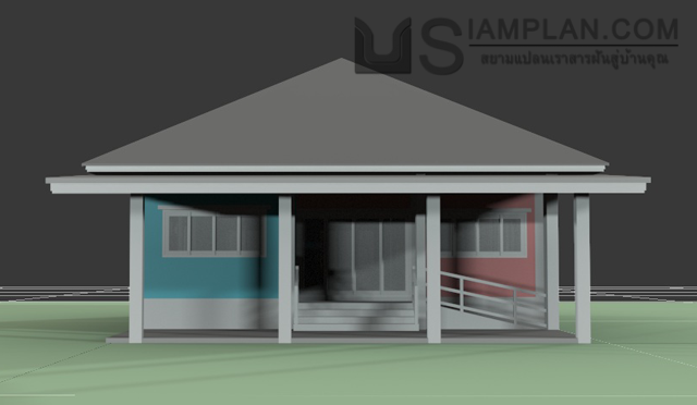 แบบบ้านชั้นเดียว 2 ห้องนอน 2 ห้องน้ำ