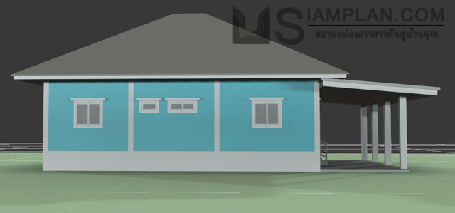 แบบบ้านชั้นเดียว 2 ห้องนอน 2 ห้องน้ำ