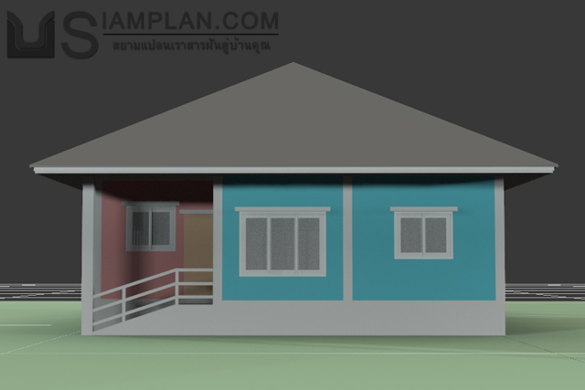 แบบบ้านชั้นเดียว 2 ห้องนอน 2 ห้องน้ำ