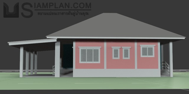 แบบบ้านชั้นเดียว 2 ห้องนอน 2 ห้องน้ำ