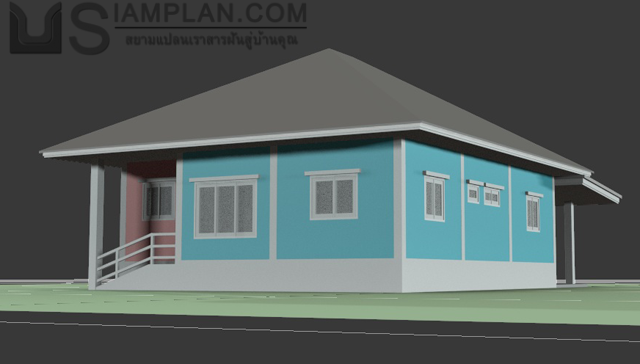 แบบบ้านชั้นเดียว 2 ห้องนอน 2 ห้องน้ำ
