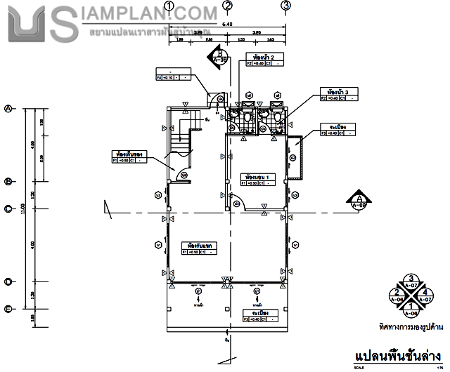 แบบบ้านสองชั้น 3 ห้องนอน 4 ห้องน้ำ