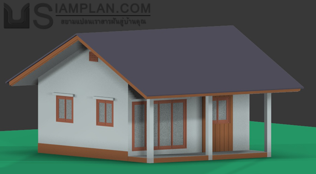 แบบบ้านชั้นเดียว 2 ห้องนอน 2 ห้องน้ำ