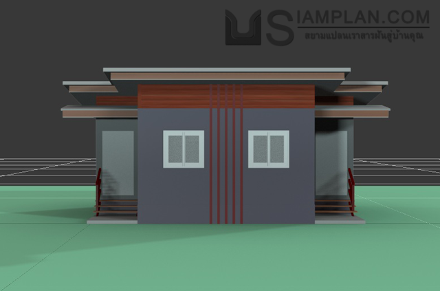 แบบบ้านชั้นเดียว 2 ห้องนอน 2 ห้องน้ำ