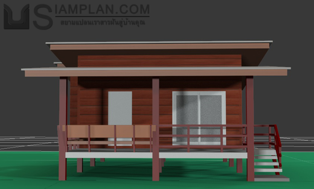 แบบบ้านชั้นเดียว 2 ห้องนอน 1 ห้องน้ำ