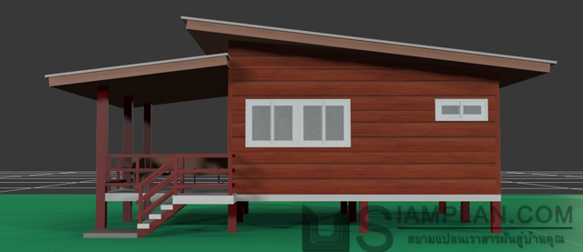 แบบบ้านชั้นเดียว 2 ห้องนอน 1 ห้องน้ำ