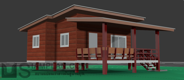 แบบบ้านชั้นเดียว 2 ห้องนอน 1 ห้องน้ำ