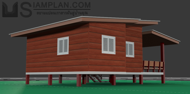 แบบบ้านชั้นเดียว 2 ห้องนอน 1 ห้องน้ำ