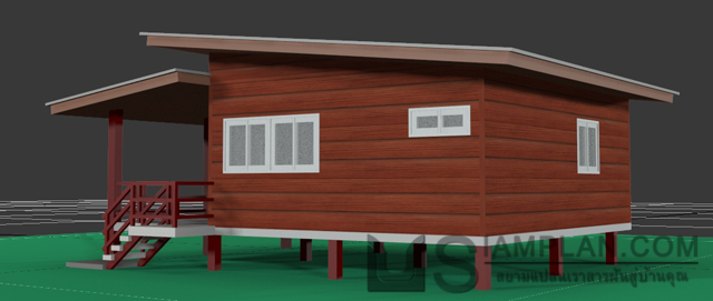 แบบบ้านชั้นเดียว 2 ห้องนอน 1 ห้องน้ำ