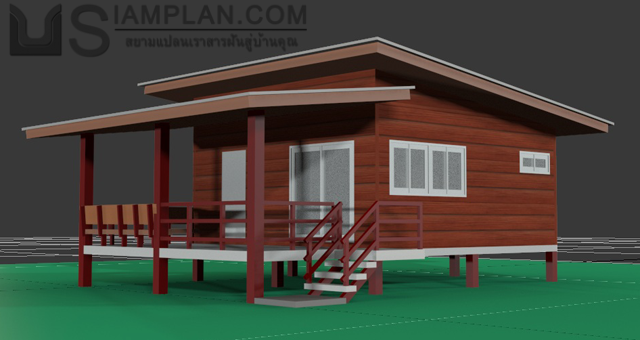แบบบ้านชั้นเดียว 2 ห้องนอน 1 ห้องน้ำ