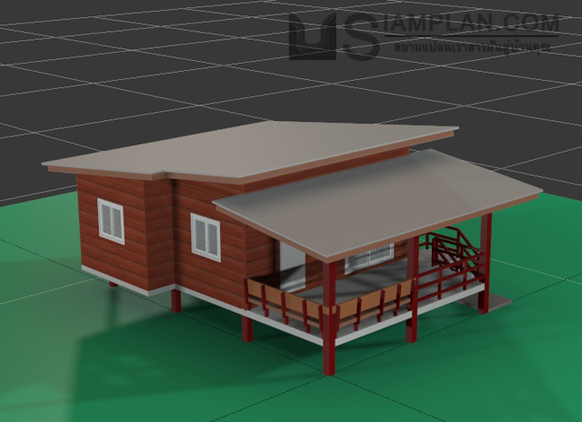 แบบบ้านชั้นเดียว 2 ห้องนอน 1 ห้องน้ำ