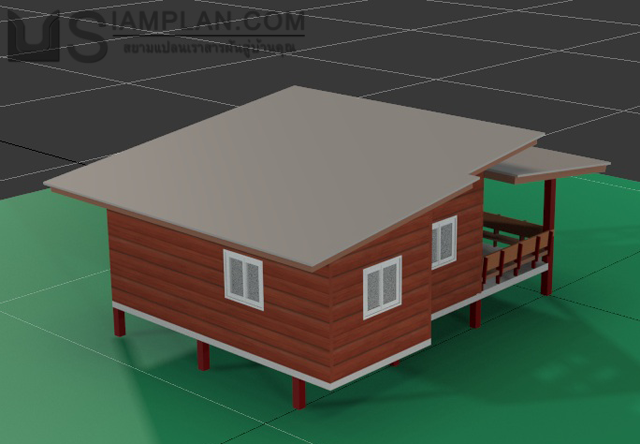 แบบบ้านชั้นเดียว 2 ห้องนอน 1 ห้องน้ำ