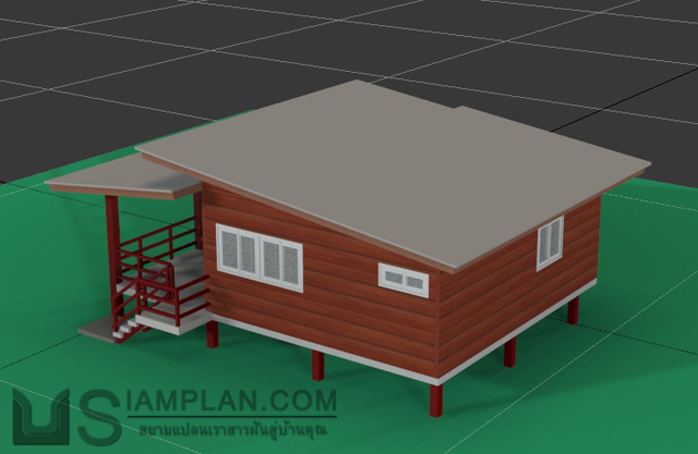 แบบบ้านชั้นเดียว 2 ห้องนอน 1 ห้องน้ำ
