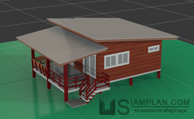 แบบบ้านชั้นเดียว 2 ห้องนอน 1 ห้องน้ำ