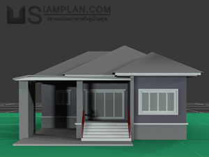 แบบบ้านชั้นเดียว 3 ห้องนอน 2 ห้องน้ำ
