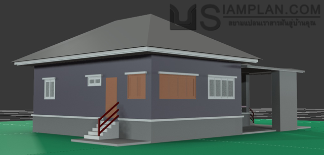 แบบบ้านชั้นเดียว 3 ห้องนอน 2 ห้องน้ำ