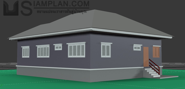 แบบบ้านชั้นเดียว 3 ห้องนอน 2 ห้องน้ำ