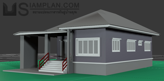 แบบบ้านชั้นเดียว 3 ห้องนอน 2 ห้องน้ำ