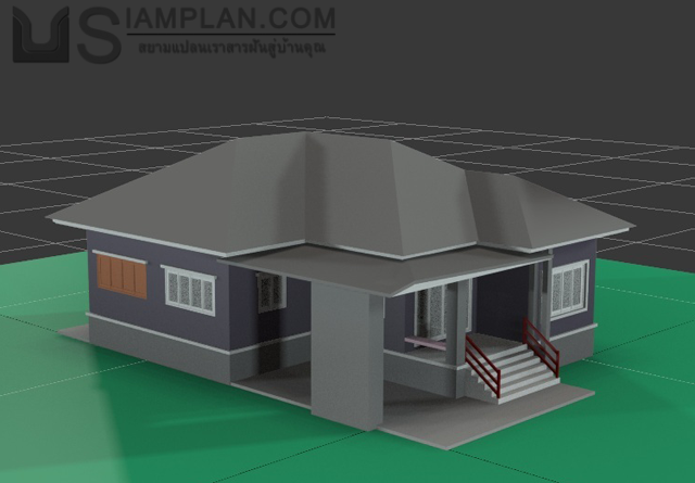 แบบบ้านชั้นเดียว 3 ห้องนอน 2 ห้องน้ำ