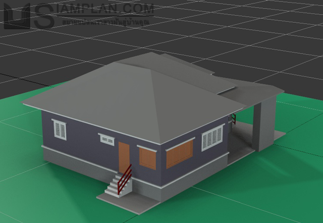 แบบบ้านชั้นเดียว 3 ห้องนอน 2 ห้องน้ำ