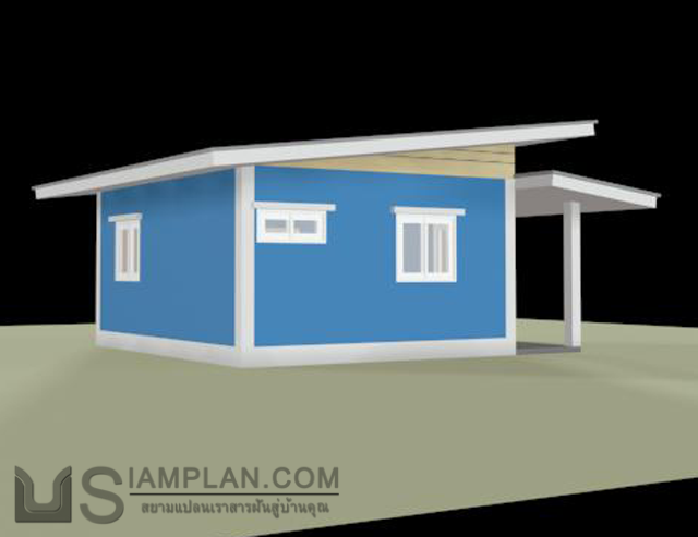 แบบบ้านชั้นเดียว 1 ห้องนอน 1 ห้องน้ำ