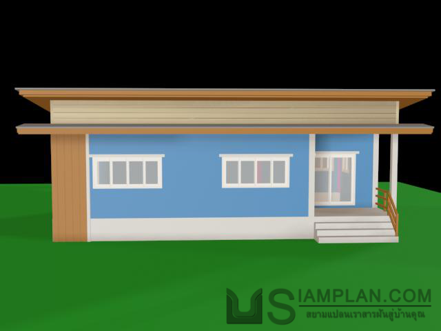 แบบบ้านชั้นเดียว 2 ห้องนอน 2 ห้องน้ำ