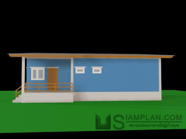 แบบบ้านชั้นเดียว 2 ห้องนอน 2 ห้องน้ำ