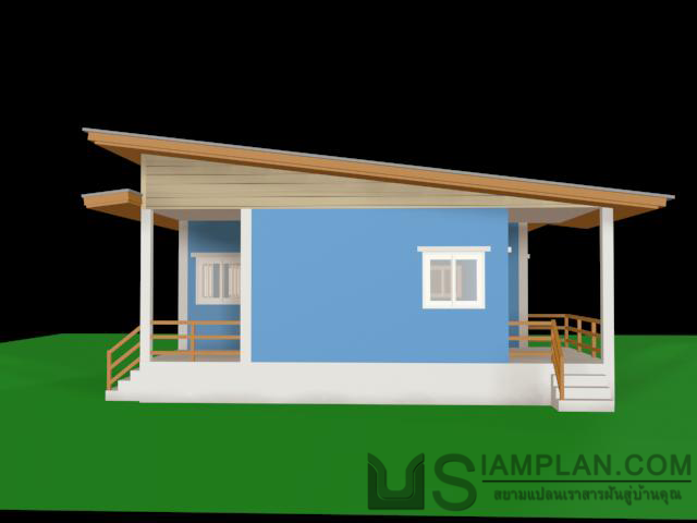 แบบบ้านชั้นเดียว 2 ห้องนอน 2 ห้องน้ำ
