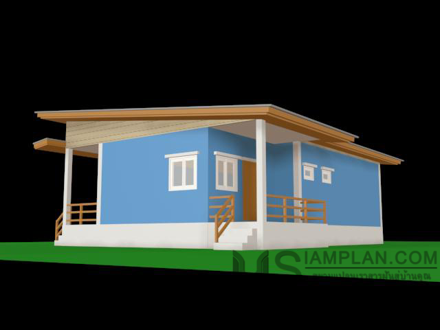 แบบบ้านชั้นเดียว 2 ห้องนอน 2 ห้องน้ำ