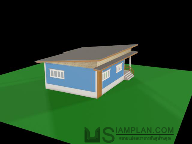 แบบบ้านชั้นเดียว 2 ห้องนอน 2 ห้องน้ำ