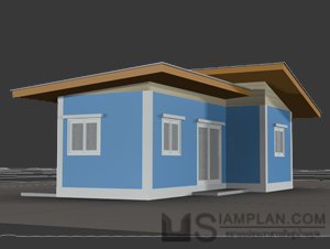 แบบบ้านชั้นเดียว 1 ห้องนอน 1 ห้องน้ำ
